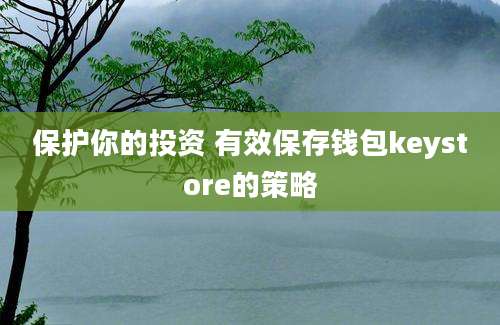 保护你的投资 有效保存钱包keystore的策略